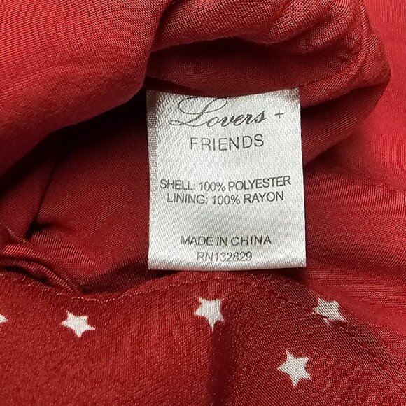 Revolve Lovers + Friends Womens Spike Romper Star Print Red Size Large - Picture 10 of 12